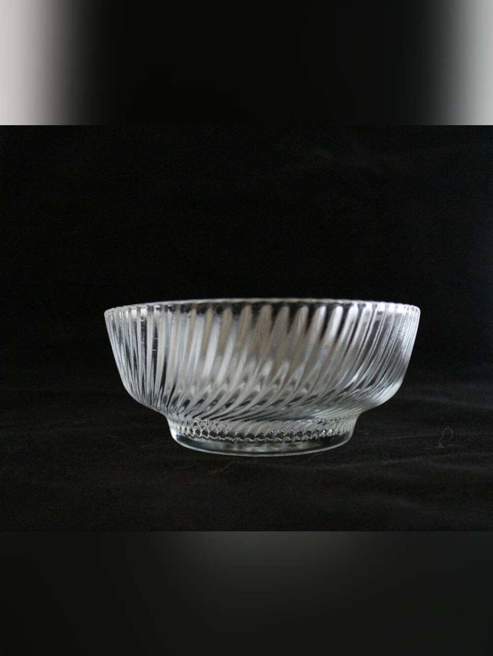 FNG “Swirling Ribs” Dessert Bowl Replacement Vintage Glass